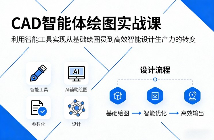 CAD智能体绘图实战课，利用智能工具，实现从基础绘图员到高效智能设计生产力的转变-九零网创