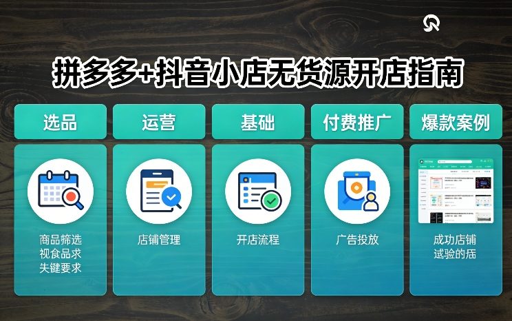 拼多多+抖音小店无货源开店，包括：选品、运营、基础、付费推广、爆款案例等(更新26年2月)-九零网创