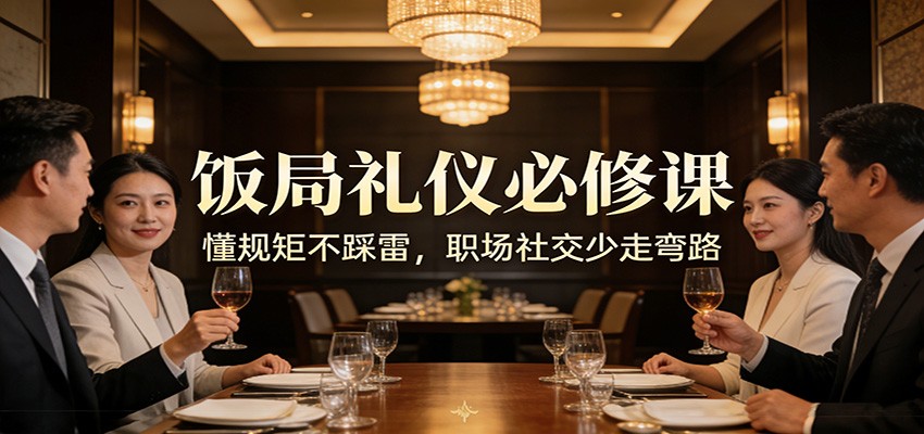 公众号收费文章：《饭局礼仪必修课：懂规矩不踩雷，职场社交少走弯路》-九零网创