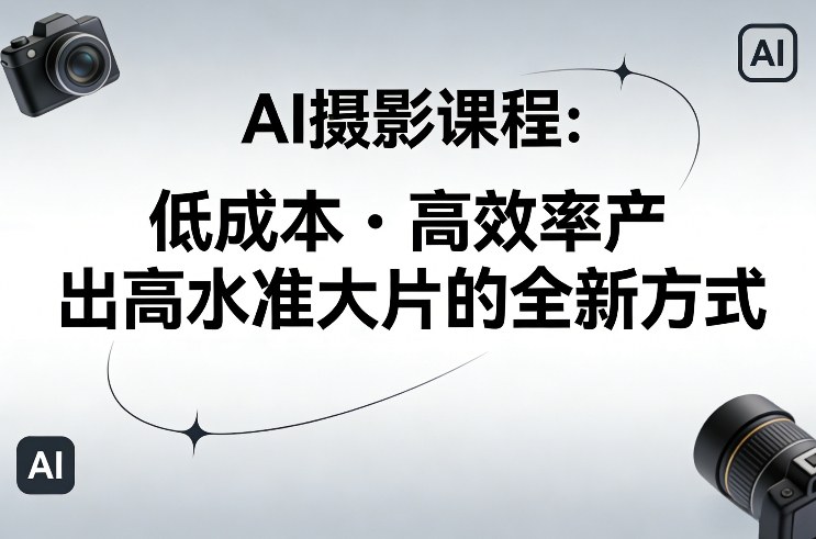 AI摄影课程，低成本高效率产出高水准大片的全新方式-九零网创