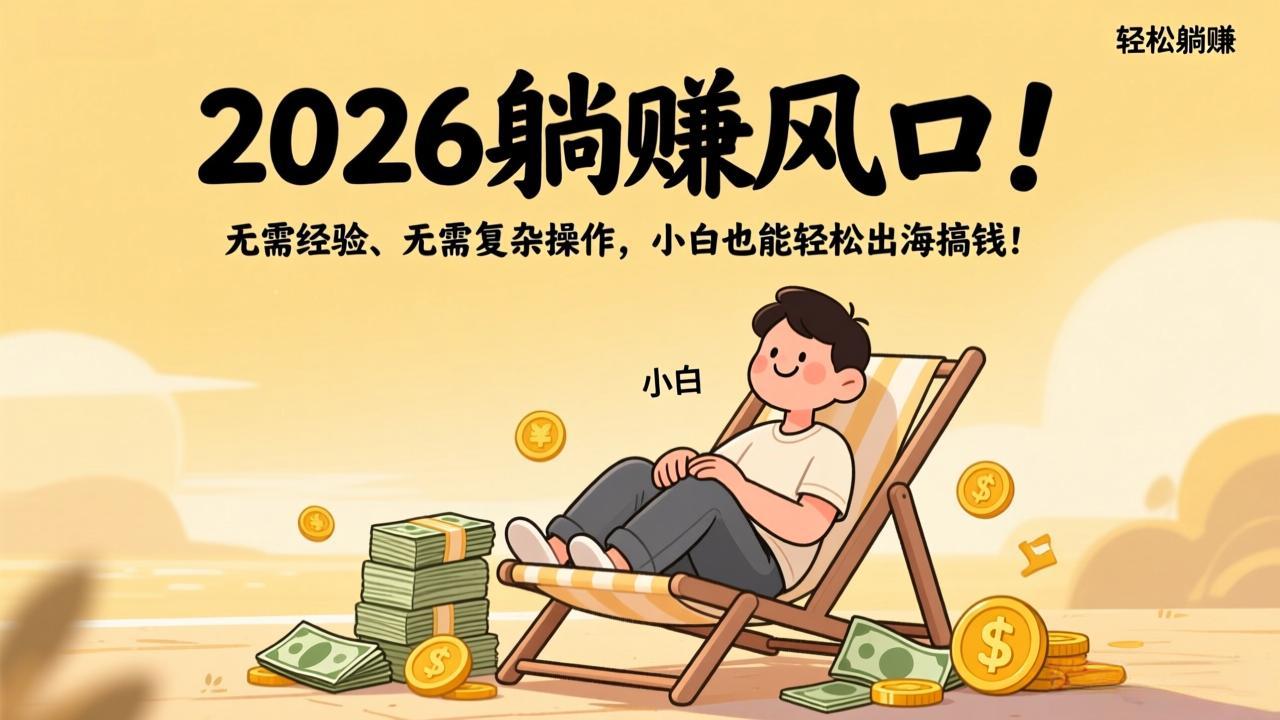 2026躺赚风口!无需经验、无需复杂操作,小白也能轻松出海搞钱!-九零网创