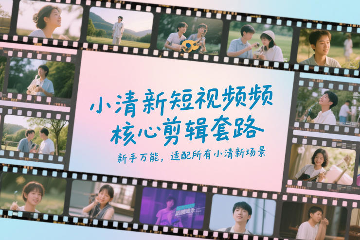 小清新短视频核心剪辑套路,新手万能,适配所有小清新场景-九零网创