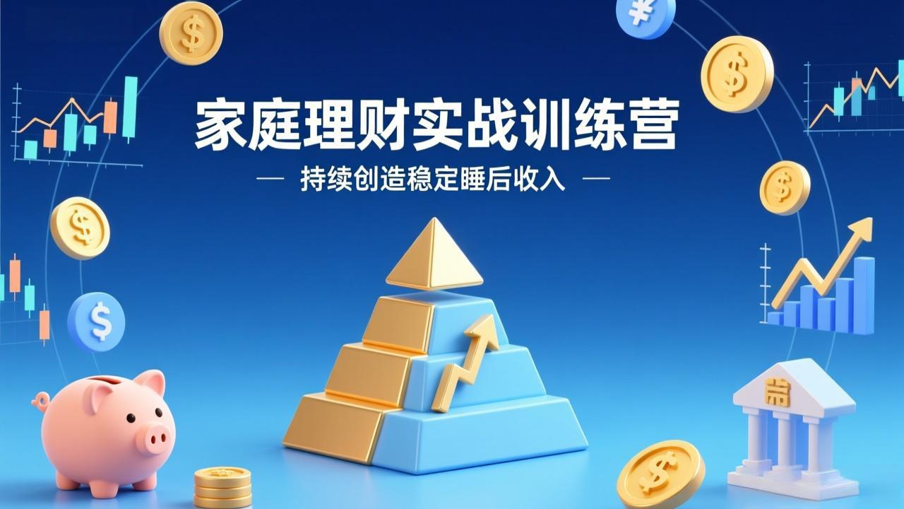 家庭理财实战训练营：从0到1建体系，三阶进阶层层递进，助你持续创造稳定睡后收入-九零网创