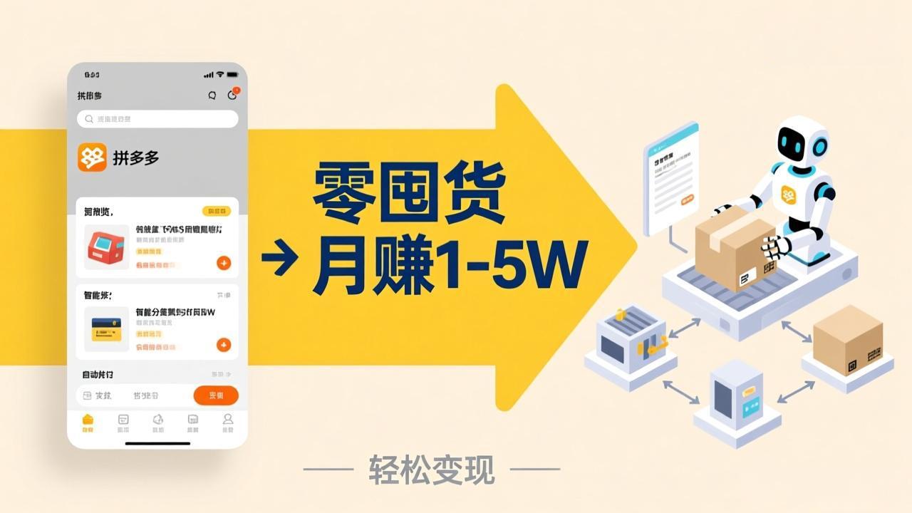 不用囤货不用跑单!拼多多虚拟玩法,机器人管理发货和客服,帮你月赚 1-5W-九零网创