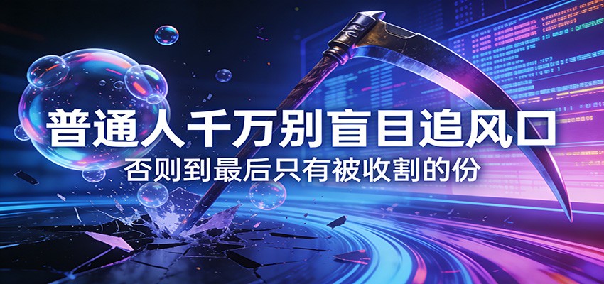 付费文章《通人千万别盲目追风口》否则到最后只有被收割的份-九零网创