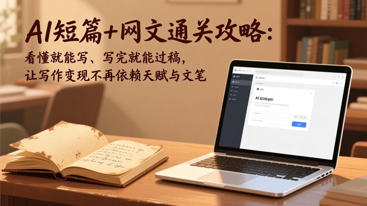 AI短篇+网文通关攻略:看懂就能写、写完就能过稿,让写作变现不再依赖天赋与文笔-九零网创