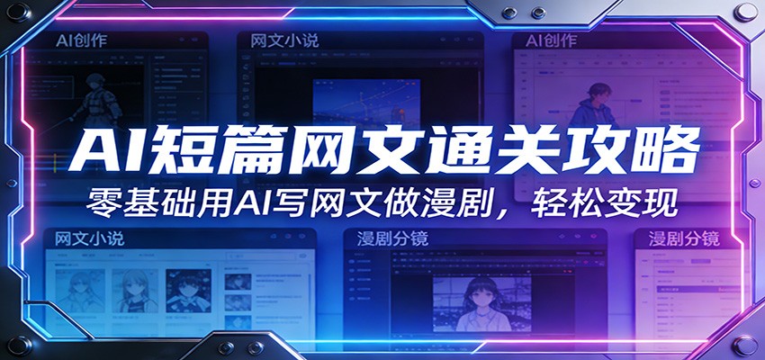 AI短篇网文通关攻略：零基础用AI写网文做漫剧，轻松变现-九零网创