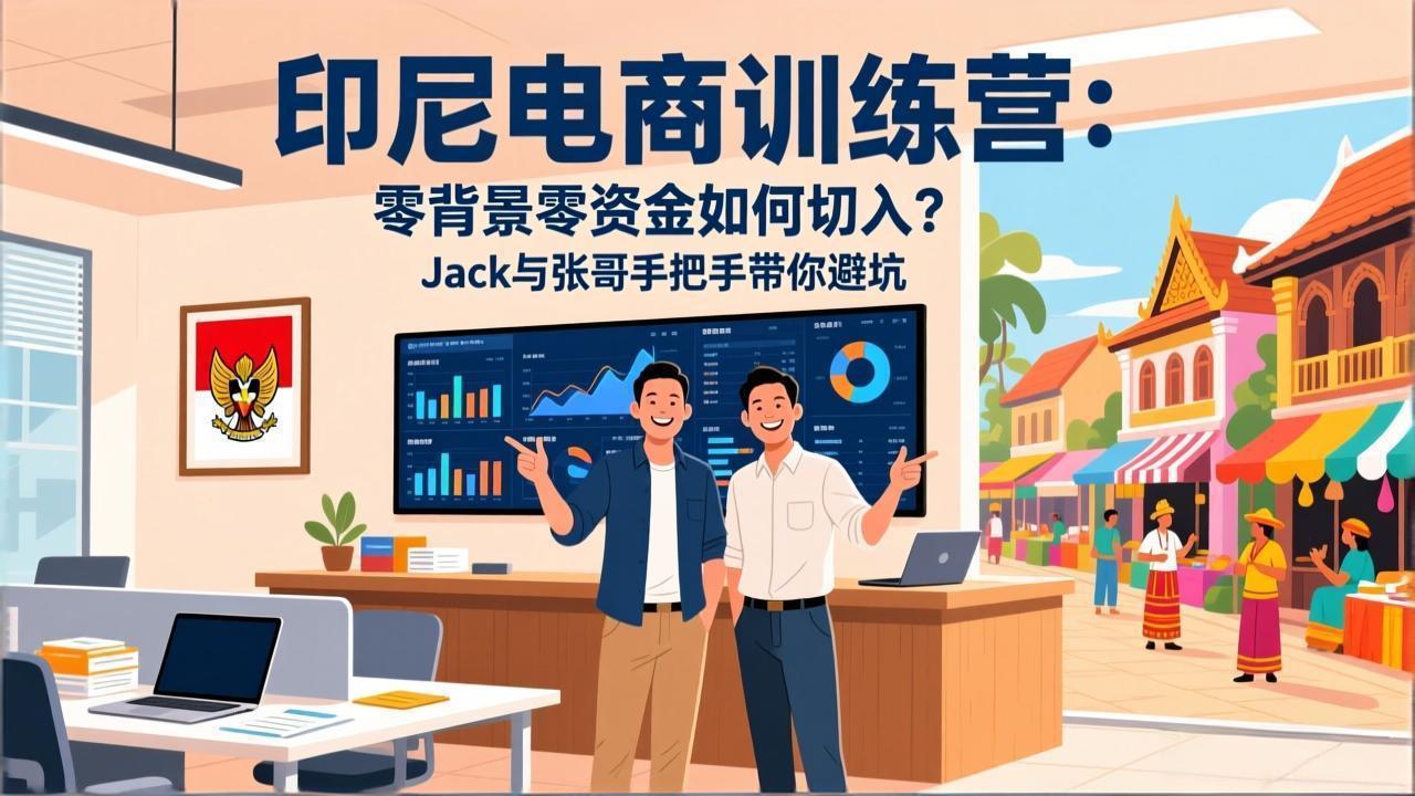 印尼电商训练营：零背景零资金如何切入？Jack与张哥手把手带你避坑-九零网创