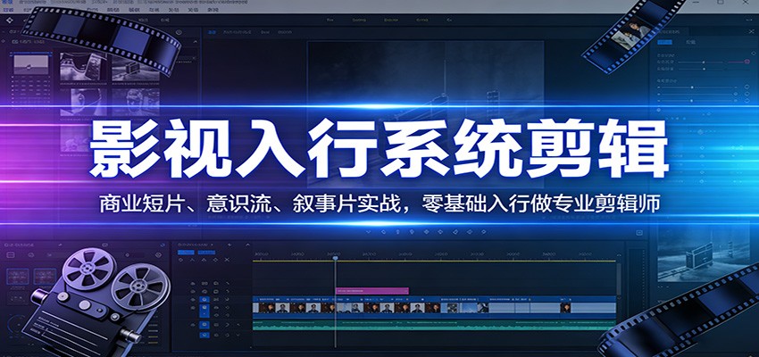 影视系统剪辑，商业短片、意识流、叙事片实战，零基础入行做专业剪辑师-九零网创