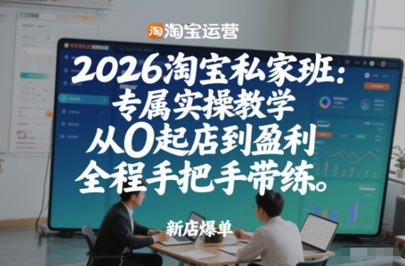 2026淘宝私家班：专属实操教学，从0起店到盈利，全程手把手带练(更新26年3月)-九零网创