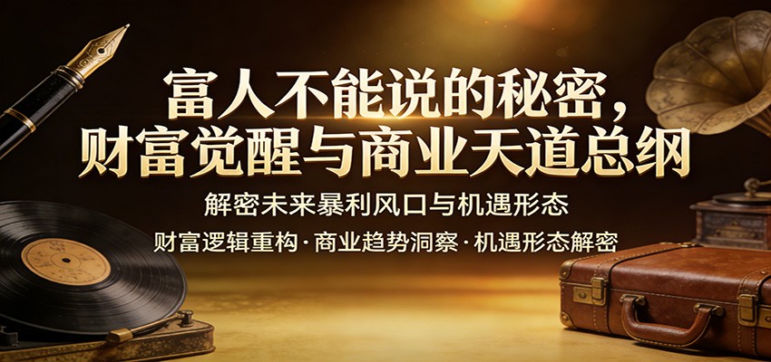 富人不能说的秘密，财富觉醒与商业天道总纲，解密未来暴利风口与机遇形态-九零网创