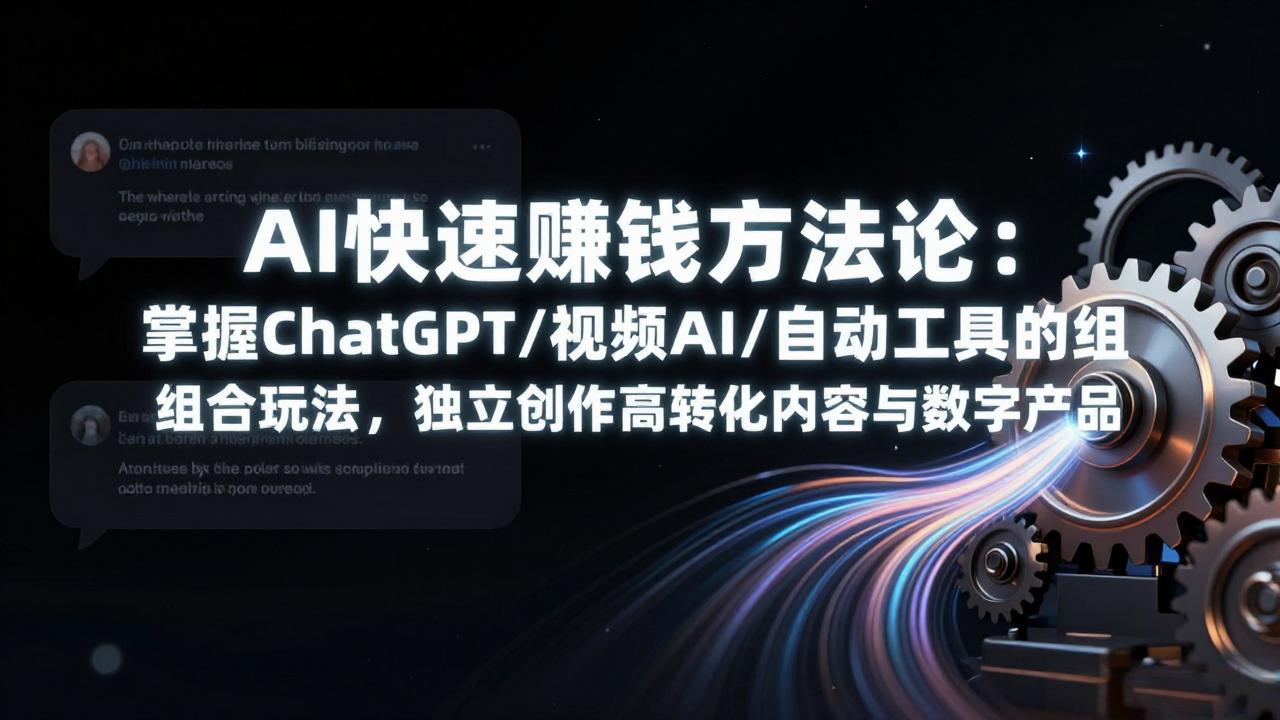 AI快速赚钱方法论：掌握ChatGPT/视频AI/自动化工具的组合玩法，独立创作高转化内容与数字产品-九零网创