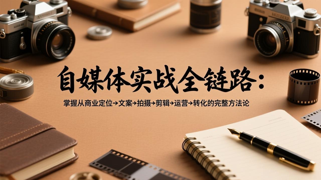 自媒体实战全链路：掌握从商业定位→文案→拍摄→剪辑→运营→转化的完整方法论-九零网创