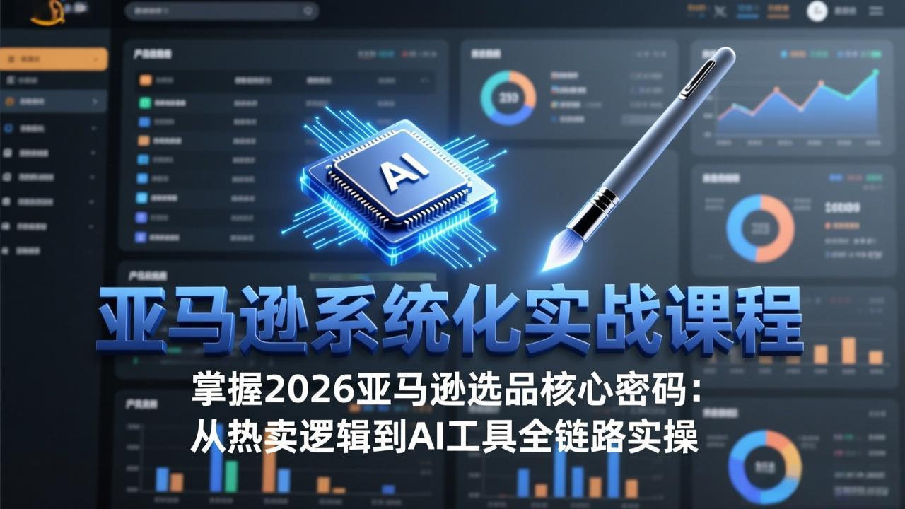 亚马逊系统化实战课-更新3月：2026最新选品方法论，从热卖原因分析到AI作图，提升选品成功率-九零网创
