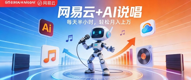 网易云+AI说唱，每天半小时，AI内容创作+流量变现，轻松月入1W-九零网创