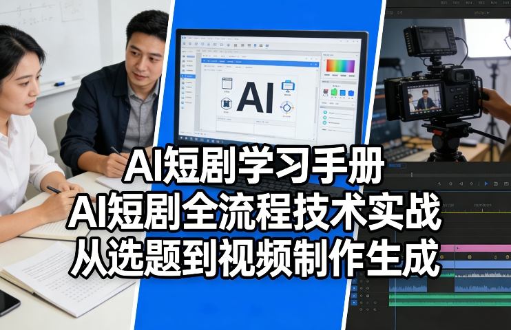 AI短剧学习手册，AI短剧全流程技术实战，从选题到视频制作生成-九零网创