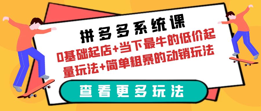 （6217期）拼多多系统课：0基础起店+当下最牛的低价起量玩法+简单粗暴的动销玩法-九零网创