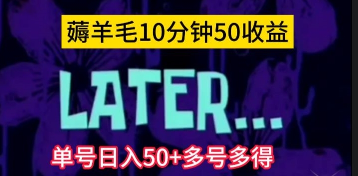 美团薅羊毛玩法，单号日入50+多号多得【仅揭秘】-九零网创
