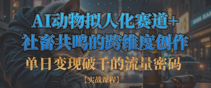 单日变现破千的流量密码，AI动物拟人化赛道+社畜共鸣的跨维度创作-九零网创
