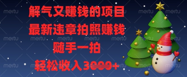 解气又挣钱的项目，最新违章拍照挣钱，随手一拍，轻松收入数张【揭秘】-九零网创