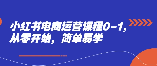 小红书电商运营课程0-1，从零开始，简单易学-秦汉日记