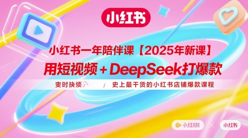 小红书一年陪伴课【2025年新课】，用短视频+deepSeek打爆款，史上最干货的小红书店铺爆款课程-秦汉日记