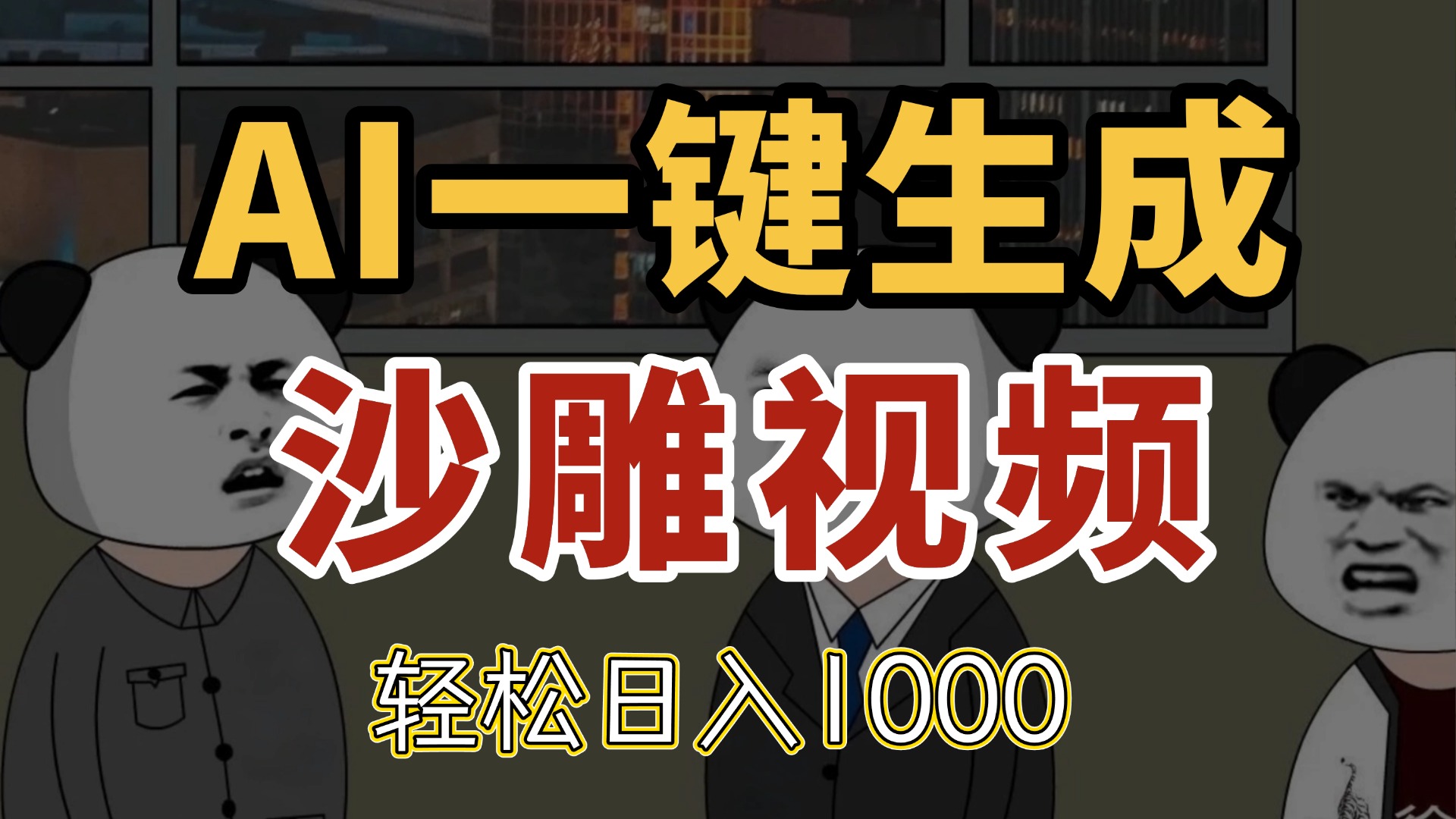 AI一键生成沙雕视频，一条视频千万播放，轻松日入1000-秦汉日记