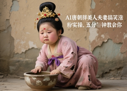AI唐朝胖美人夫妻搞笑涨粉实操，五分钟教会你-秦汉日记