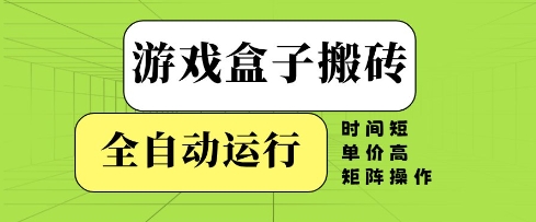 游戏盒子搬砖，全自动运行，无需人工，时间短、单价高、矩阵操作【揭秘】-秦汉日记