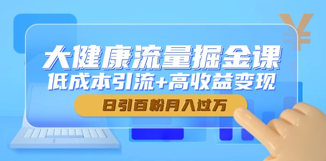 大健康流量掘金课，低成本引流+高收益变现，日引百粉月入过万-秦汉日记