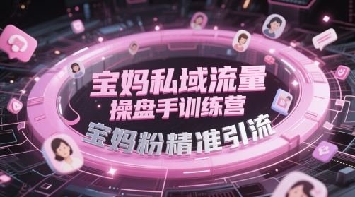 宝妈私域流量操盘手训练营，宝妈粉精准引流-秦汉日记