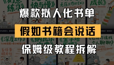 最新爆款拟人化书单玩法，假如书籍会说话，保姆级教程-秦汉日记