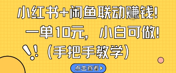 小红书+闲鱼联动挣钱，一单10元，小白可做-秦汉日记