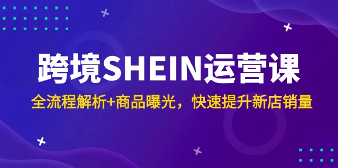 跨境SHEIN运营课，全流程解析+商品曝光，快速提升新店销量-秦汉日记
