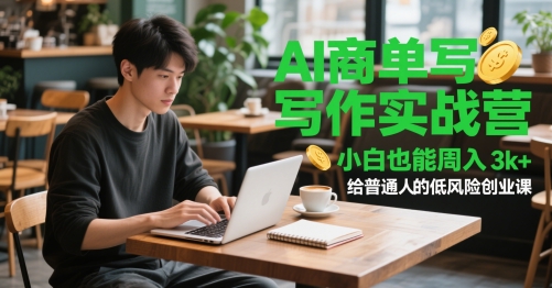 AI商单写作实战营，小白也能周入3k+，给普通人的低风险创业课-秦汉日记