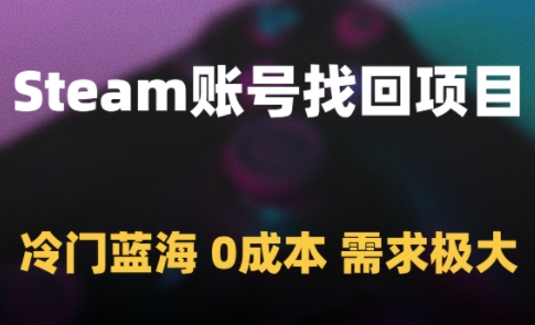 Steam账号找回项目，冷门蓝海，0成本，需求极大-秦汉日记