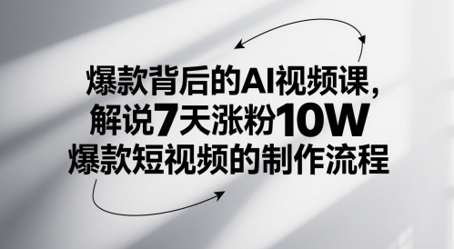 爆款背后的AI视频课，解说7天涨粉10W爆款短视频的制作流程-秦汉日记
