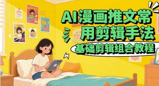 AI漫画推文常用剪辑手法，基础剪辑组合教程-秦汉日记