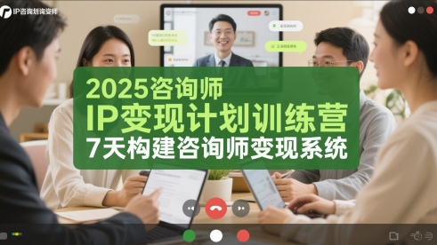 2025咨询师IP变现计划训练营，7天构建咨询师变现系统-秦汉日记