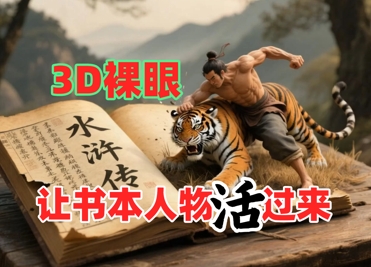 书本人物裸眼3D视频，新的玩法，流量超猛，保姆级教程-秦汉日记