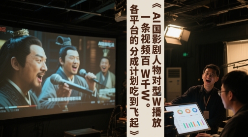 AI三国影视剧人物对口型唱歌玩法，一条视频百W千W播放，各平台的分成计划吃到飞起-秦汉日记