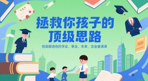 付费文章：拯救你孩子的顶级思路，彻底聊透他的学业、事业、未来，含金量满满-秦汉日记