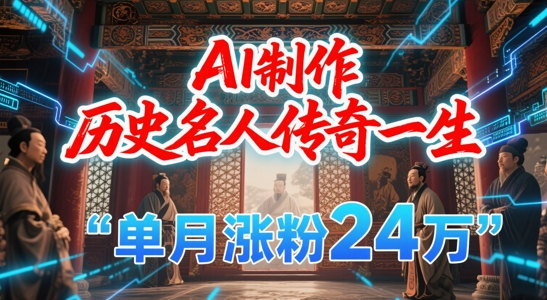暴力起号！用AI制作历史名人传奇一生，单月涨粉24W，涨粉+变现赛道黑马来了-秦汉日记