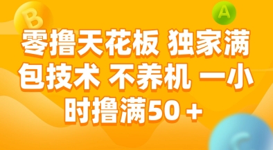 零撸天花板，独家满包技术，不用养机，一小时撸满50+，收益稳定【揭秘】-秦汉日记