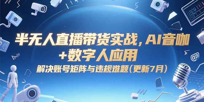 半无人直播带货实战，AI音咖+数字人应用 解决账号矩阵与违规难题(更新7月-秦汉日记