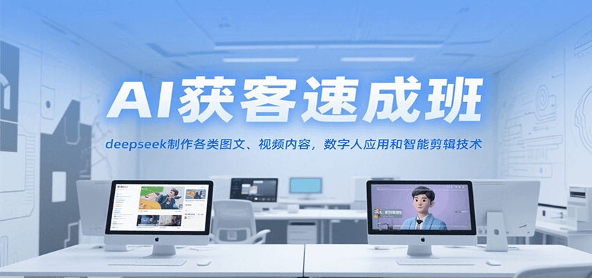 AI获客速成班，deepseek制作各类图文、视频内容，数字人应用和智能剪辑技术-秦汉日记