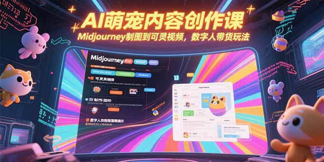 AI萌宠内容创作课，Midjourney制图到可灵视频，数字人带货玩法-秦汉日记