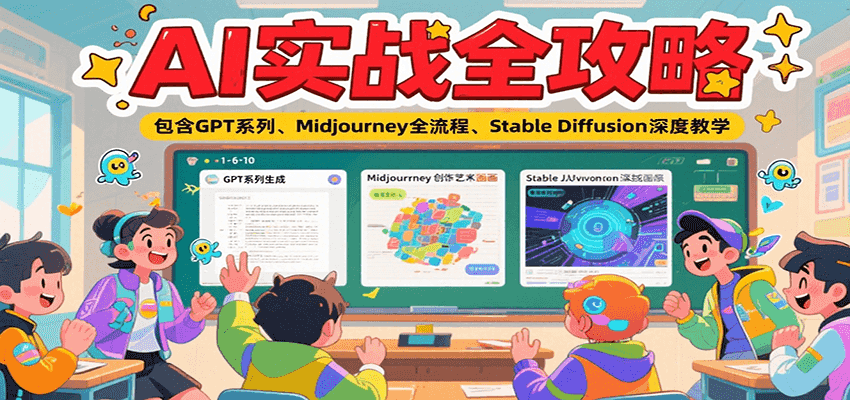 AI实战全攻略，包含GPT系列、Midjourney全流程、Stable Diffusion深度教学-秦汉日记