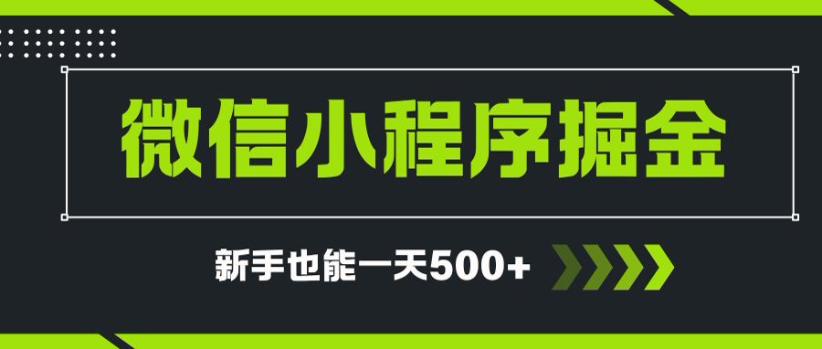 微信小程序自撸广告项目，0投资暴力玩法，新手小白一天轻松500+-秦汉日记