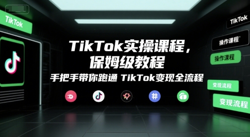 TikTok实操课程，保姆级教程，手把手带你跑通TikTok变现全流程-秦汉日记